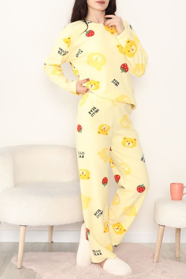 Polar Alt Üst Aynı Pijama Takımı Sarı - 168.1287.
