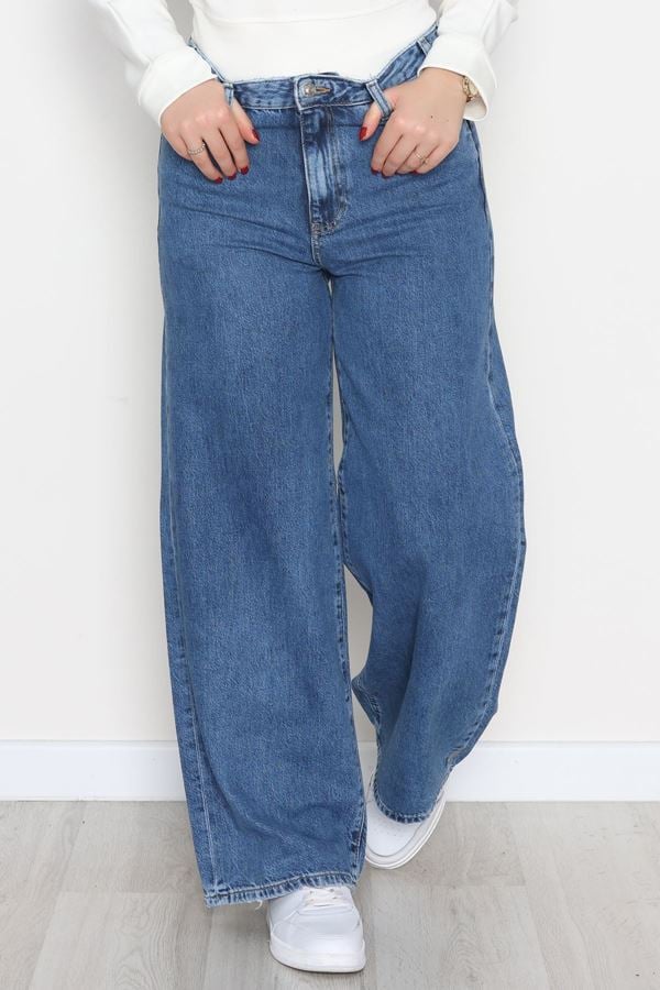 Wide Leg Kot Pantolon Mavi - 42695.1899.