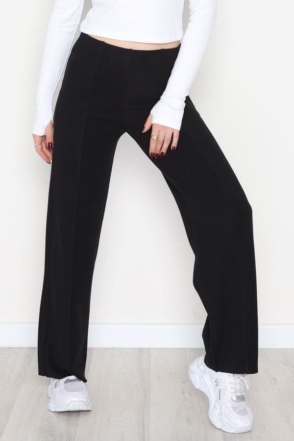 Selanik Kumaş Palazzo Pantolon Siyah - 51036.1837.