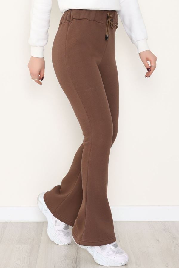 3 İplik İspanyol Paça Eşofman Altı Kahve - 42522.1878.