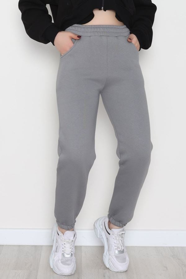 Lastikli 3 İplik Eşofman Altı Antrasit - 20956.1878.