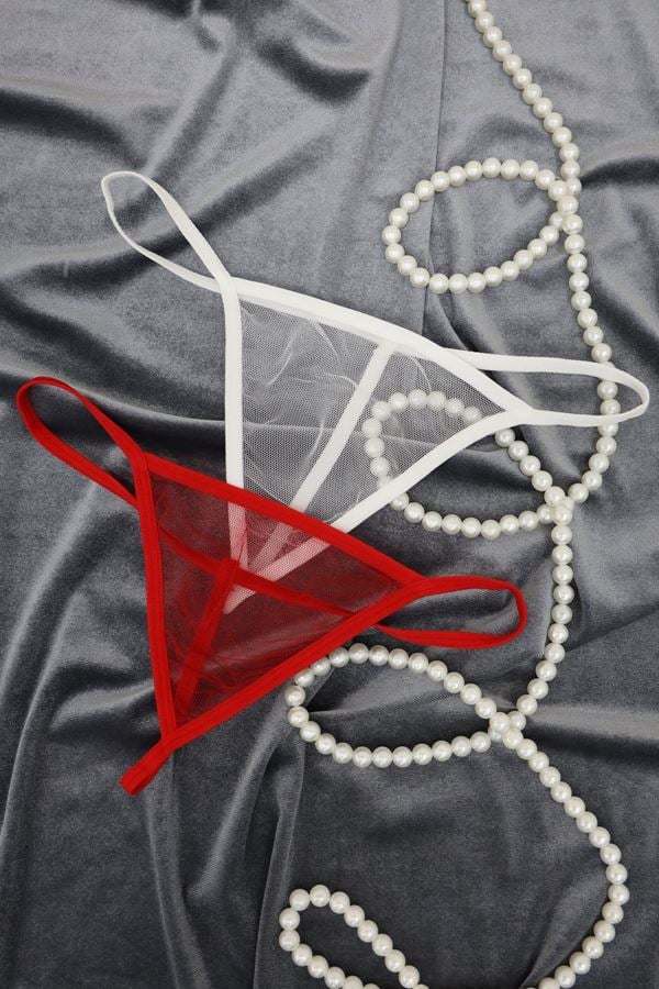 Tül Tanga 2Li Külot Set Kırmızıbeyaz - 1162.1364.