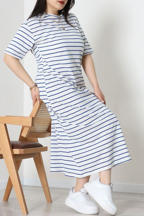 Bisiklet Yaka Büyük Beden Süprem Elbise Beyazlaci - 70880.1567.