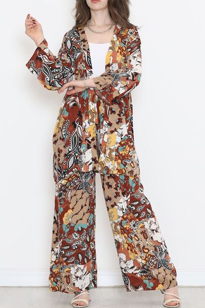 Kimono Takım Bejdesenli - 10553.1095.