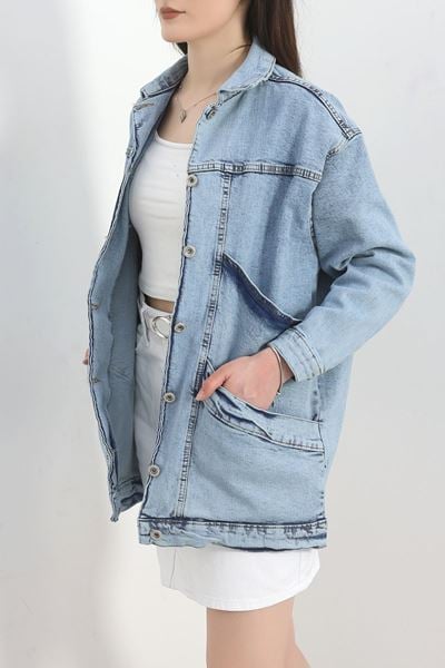 Oversize Kot Ceket Açıkmavi3 - 10002.1778.