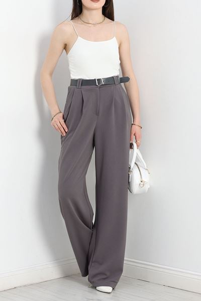 Kemerli Zra Krep Palazzo Pantolon Füme - 30777.1865.