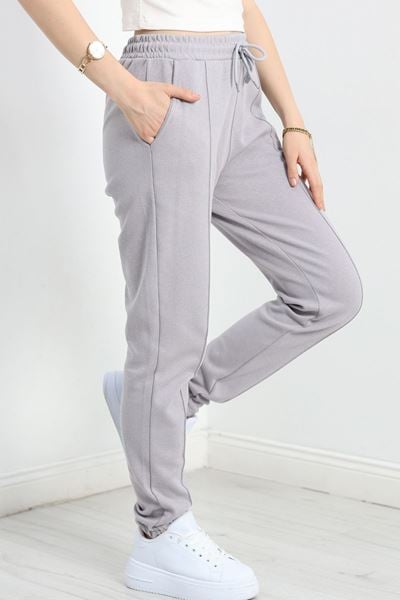 Double Face Kumaş Paça Lastikli Eşofman Altı Dumangri - 40555.1431.