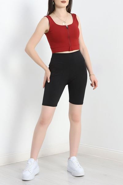 Fermuarlı Kaplı Bustiyer Bordo - 5039.125.