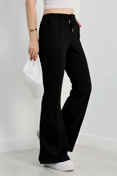 İspanyol Paça 2 İplik Eşofman Altı Siyah - 50526.1857.