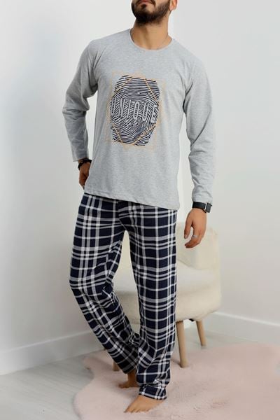 Erkek Pijama Takımı Gri - 53544.1838.