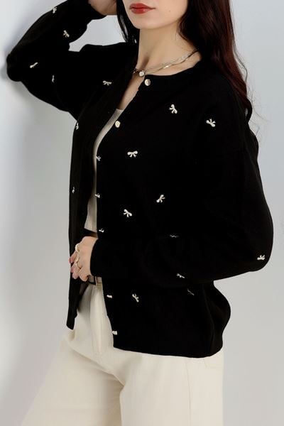 Fiyonk Detaylı Hırka Siyahlatte - 3221.1577.