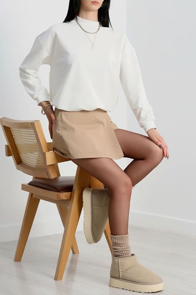 Yarım Balıkçı 2 İplik Sweat Ekru - 19556.200.