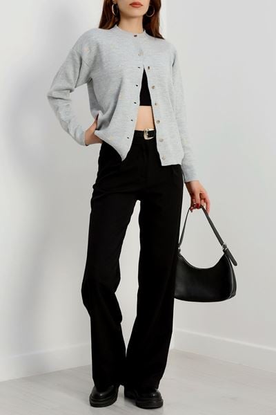 Fiyonk Detaylı Hırka Gri - 3221.1577.