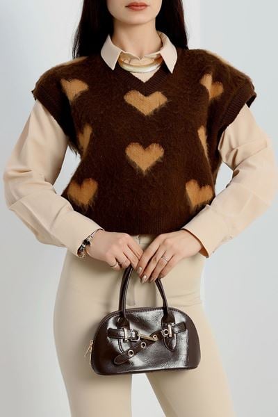 V Yaka Kalpli Süveter Kahve - 2410.1765.