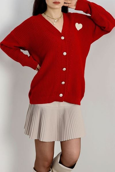 Ponponlu Hırka Kırmızı - 382.1577.