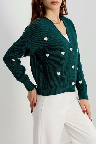 Nakışlı Crop Hırka Neftilatte - 443.1577.