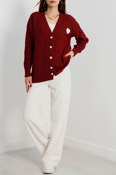 Ponponlu Hırka Bordo - 382.1577.