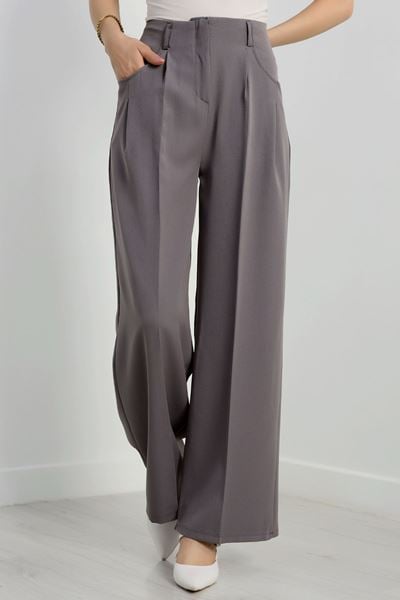 Cepten Pileli Palazzo Pantolon Gri - 90113.1397.
