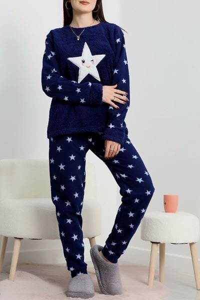 Peluş Polar Pijama Takımı Lacivert - 50767.1961.