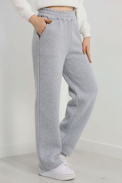 Üç İplik Palazzo Eşofman Altı Gri1 - 20970.1878.