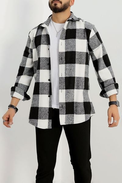 Ekoseli Erkek Oduncu Gömlek Siyahbeyaz - 42309.2085.