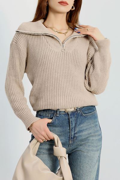 Dik Yaka Triko Bej - 31055.1766.