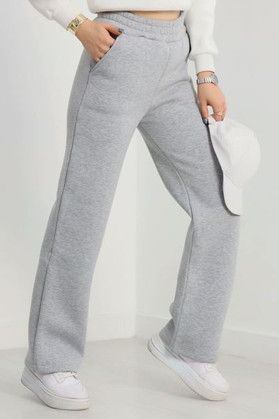 Üç İplik Palazzo Eşofman Altı Gri - 20970.1878.