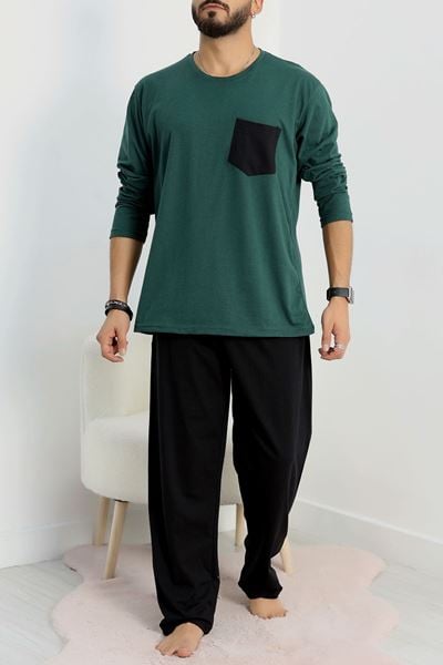 Cep Detay Süprem Erkek Pijama Takımı Yeşil - 42218.1048.