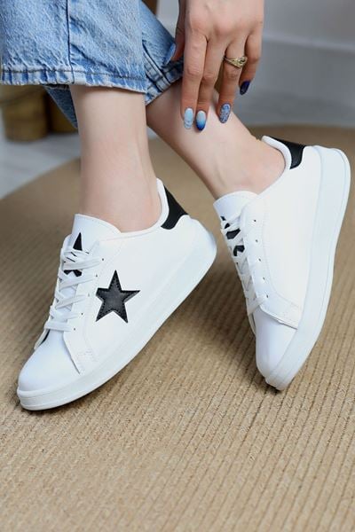 Yıldızlı Spor Ayakkabı Beyazsiyah - 31295.264.