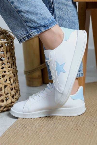 Yıldızlı Spor Ayakkabı Beyazmavi - 31295.264.