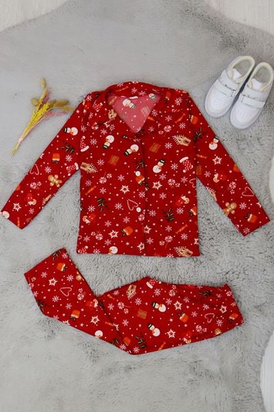 3-14 Yaş Baskılı Süet Çocuk Takım Kırmızışeker - 480.1287.