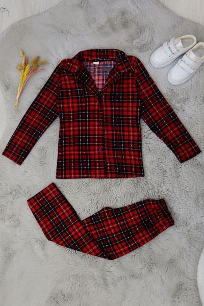 3-14 Yaş Baskılı Süet Çocuk Takım Kırmızıekose - 480.1287.