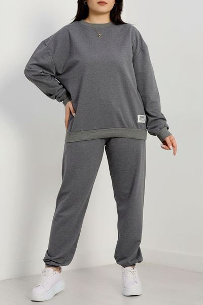 2 İplik Büyük Beden Eşofman Takımı Füme - 50795.1857.