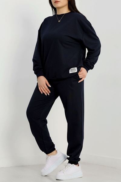 2 İplik Büyük Beden Eşofman Takımı Lacivert - 50795.1857.