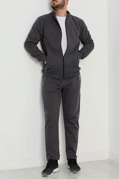 Şardonlu Pike Erkek Eşofman Takımı Antrasit - 42214.1937.