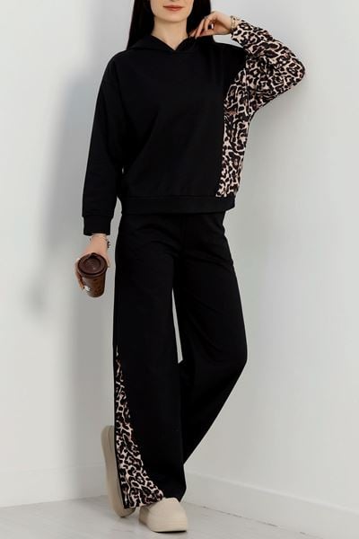 Garnili 2 İplik Eşofman Takımı Siyahleopar - 50746.1005.