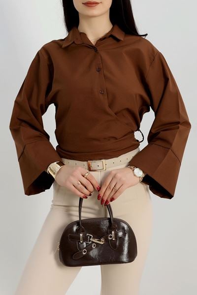 Bağlamalı Gömlek Kahve - 30925.1949.