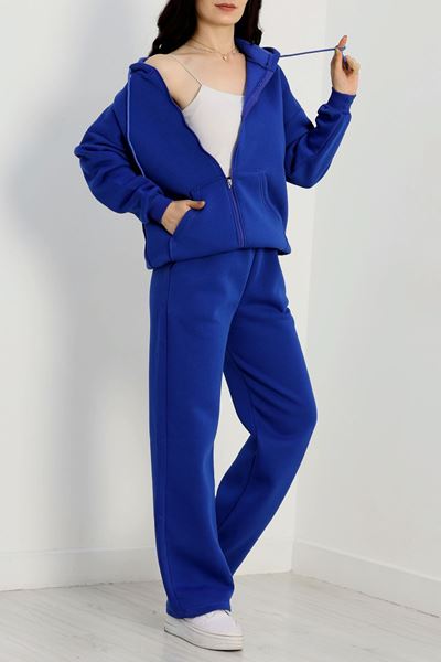 3 İplik Şardonlu Eşofman Takımı Saks - 20254.1878.