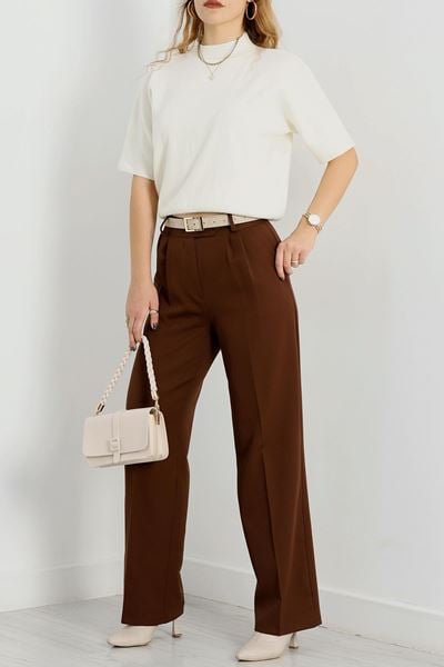 Bel Lastikli Palazzo Pantolon Kahve - 30388.1397.