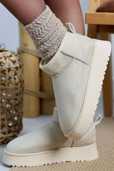 Kalın Taban Mini Boy Süet Bot Bej - 31437.1932.