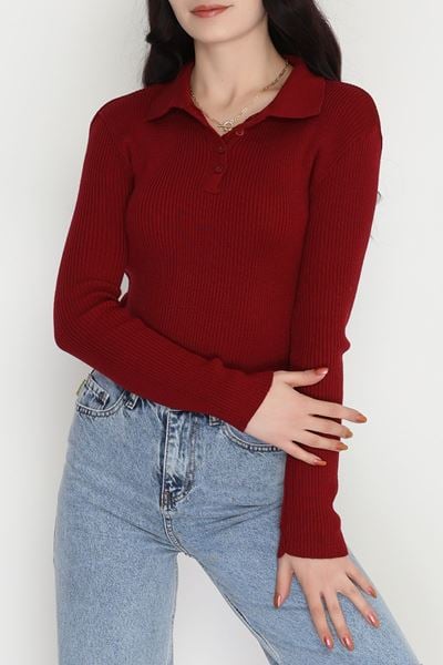 Polo Yaka Triko Bordo - 4066.2043.