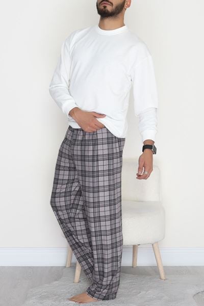 Süet Erkek Pijama Alt Duman - 306.1287.