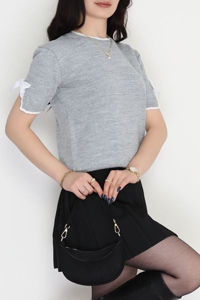 Kısa Kollu Triko Gri - 2278.1765.