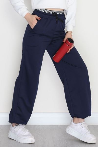 Bel Detaylı 2 İplik Eşofman Altı Lacivert - 70169.1857.