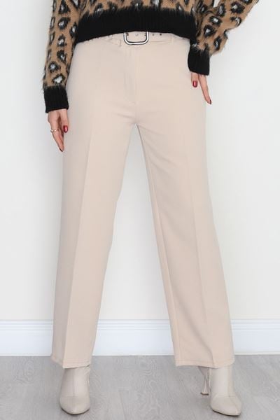 Kemerli Palazzo Pantolon Bej - 24194.1397.