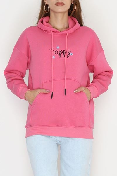 3 İplik Kanguru Cepli Kapşonlu Sweat Koyupembe - 42250.1878.