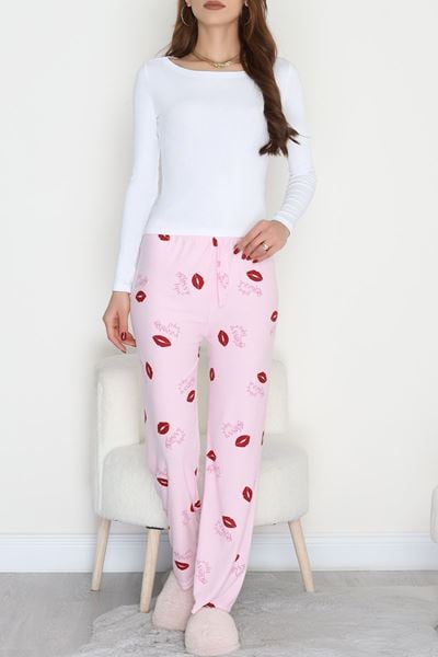 Desenli Süet Pijama Altı Pembedudak - 103.1287.