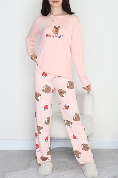 Soft Milan Enjeksiyon Baskılı Pijama Takımı Somonkahve - 664.1287.