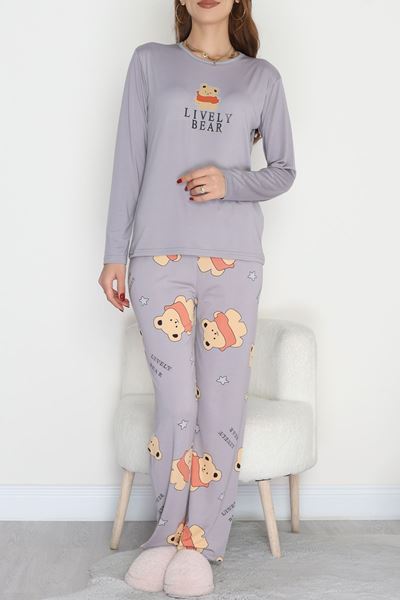 Soft Milan Enjeksiyon Baskılı Pijama Takımı Hardalgri - 664.1287.