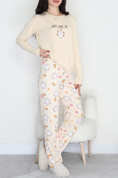 Soft Milan Enjeksiyon Baskılı Pijama Takımı Sarıturuncu - 664.1287.